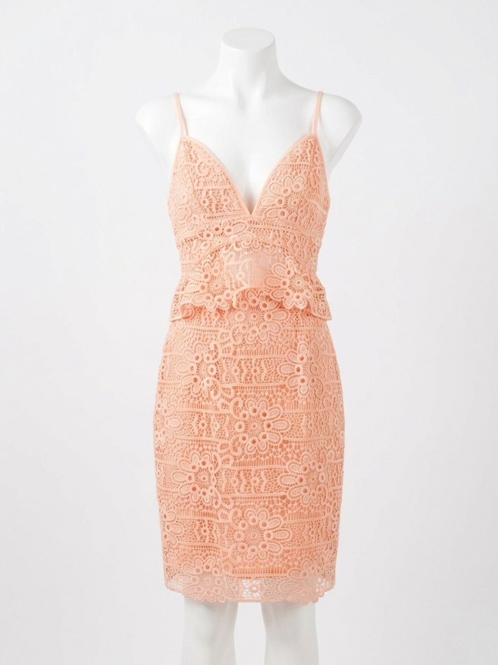 NWT Guess Solstice Crochet Lace Mini Dress In Tropical Peach Size 0